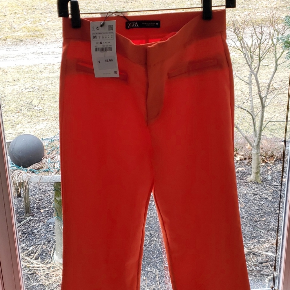 ZARA  Orange/Red  Pants. NWT.